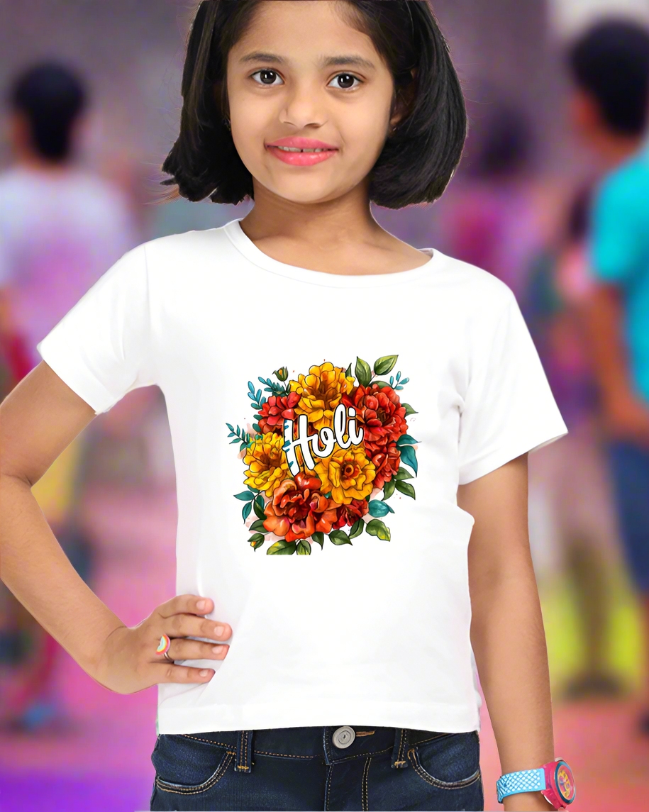 Holi_Girl Round Neck Half Sleeve Classic