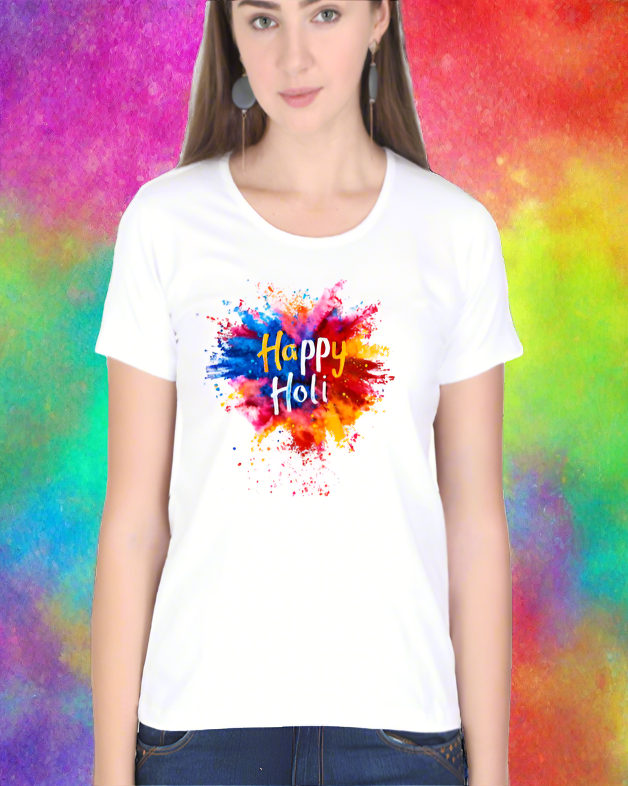 Holi_Female Round Neck Half Sleeve Classic